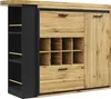 A product shot of a sideboard with drawers and wine racks. Produktbild-Vorschau