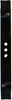 A black lawnmower blade with three oval holes in the center, set against a white background. Anteprima dell’immagine prodotto