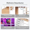 MODFU Hochbett 140 × 200 mit Matratze,Jugendbett mit LED Produktbild-Vorschau 5