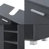 A collage of four close-up images showing different details of a dark gray bathroom cabinet. Anteprima dell’immagine prodotto