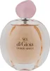 Runder Glasflakon von Giorgio Armani Sky di Gioia mit rosafarbenem Parfum, glatter Oberfläche und passendem rosa Verschluss auf weißem Hintergrund. Podgląd zdjęcia produktu