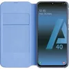 A blue flip case for a smartphone is shown open, revealing the smartphone screen. Voir les images du produit