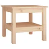 A light-colored wooden side table with a shelf. Produktbild-Vorschau