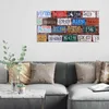 DEQORI Glasbild Echtglas 100x50 cm 'Kennzeichen-Mosaik' Produktbild-Vorschau 3