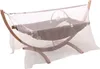 A baby hammock with a wooden stand and a mosquito net. Náhľad obrázku produktu