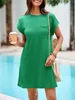 Sommerkleid für Damen, lässiger Stil, Rundhalsausschnitt, Produktbild-Vorschau 2