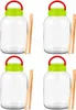 4er Set Gurkengläser 3 L mit Deckel und Holzzange – Produktbild-Vorschau 1