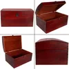 Creative Deco XXL Große Rot Holztruhe Holzkiste mit Deckel Produktbild-Vorschau 4