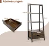 COSTWAY regał drabinkowy wolnostojący, 134 cm regał z 4 Podgląd zdjęcia produktu 3