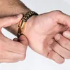 SERASAR | Bracciale in pelle da uomo [Acciaio] con doppia Anteprima dell’immagine prodotto 5