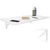 Table pliante pour mur Plateau de table 80x40 cm en blanc Voir les images du produit 1
