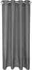 A gray curtain hanging from a rod. Voir les images du produit