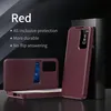 A red flip case for a smartphone is displayed, with text highlighting its features. Anteprima dell’immagine prodotto
