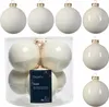 Christbaumkugeln Wollweiß 3 x glänzend & 3 x matt Ø 8 cm Produktbild-Vorschau 5