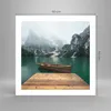 Poster - Poster ohne Rahmen - Berge See Boot - 50x50 cm - Produktbild-Vorschau 4