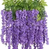 OKWISH 12 Pack künstliche Glyzinien Blumen, Girlande Produktbild-Vorschau 1