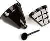 A coffee maker filter basket, a reusable coffee filter, and a coffee scoop are arranged on a white background. Anteprima dell’immagine prodotto