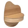 A wooden shelf with a curved, organic shape, mounted on a white background. Produktbild-Vorschau