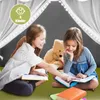 COSTWAY Dětský domeček, dětský stan s hvězdami, okny, Náhled obrázku produktu 4