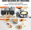 Collage showing the steps of making waffles with a VEVOR commercial waffle maker, including cooking, flipping, and serving. Anteprima dell’immagine prodotto