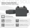 A product shot of a heating valve fitting with accompanying feature descriptions and technical specifications. Produktbild-Vorschau