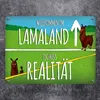 Metallschild mit Lama Motiv und Spruch: Willkommen im Produktbild-Vorschau 2