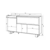 Sideboard, Highboard, 158x35x87cm, 3 Türen, Elektrokamin Produktbild-Vorschau 4