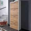 Fulda Schuhschrank 4 Schubladen - weiß/Eiche Produktbild-Vorschau 2
