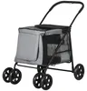 PawHut hondenwagen, hondenbuggy met kussen, inklapbare Productafbeelding-voorbeeld 9