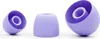 Three purple silicone earbud tips are displayed against a white background. Produktbild-Vorschau