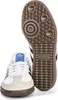 A pair of Adidas Samba OG J sneakers, one shown from the front and the other from the sole. Voir les images du produit