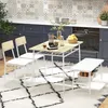 HOMCOM Eetset, 4-delig: Eettafel met bank en 2 stoelen voor Productafbeelding-voorbeeld 2