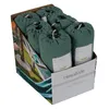 A cardboard display box filled with several green hammocks in individual bags. Produktbild-Vorschau