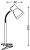 Stolová lampa Briloner titán 1x40 W/E14 s klipom Náhľad obrázku produktu 2
