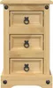 A wooden nightstand with three drawers. Produktbild-Vorschau