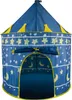 A blue children's play tent with yellow stars and moons. Produktbild-Vorschau