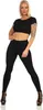 Damen Sport Fitness Leggings Slim; Schwarz lang 3XL Produktbild-Vorschau 3