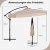 COSTWAY Parasol 300cm, Parapluie avec manivelle, volant, Voir les images du produit 3