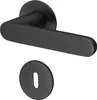 A black door handle set with a keyhole escutcheon plate, presented against a white background. Produktbild-Vorschau