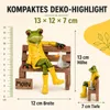 Frosch auf Bank mit Moin-Gruß und Möwe aus Kunststein, Produktbild-Vorschau 2