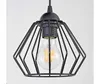 A close-up shot of a black metal pendant light with a visible Edison-style LED bulb inside. Produktbild-Vorschau