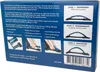 The back of a product box for a back stretcher, showing product descriptions, features, and usage instructions. Produktbild-Vorschau