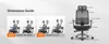 A diagram showing the dimensions and weight capacity of an ergonomic office chair, with a separate image of the chair itself with various measurements indicated. Náhled obrázku produktu