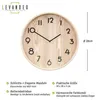 Wanduhr 38cm Rund Natur Schwarz MDF Holzuhr Wanddeko Design Produktbild-Vorschau 2