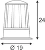 A technical drawing of an outdoor light fixture with dimensions indicated. Produktbild-Vorschau
