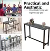 Collage of images showing a bar table in different settings: a party, a home dining area, and an office space, with a separate image of the bar table with bottles and flowers. Podgląd zdjęcia produktu