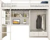 A white loft bed with a desk and wardrobe integrated into its structure. Anteprima dell’immagine prodotto