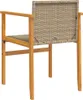 Gartenstühle 2 Stk. Beige Poly Rattan und Massivholz Produktbild-Vorschau 7