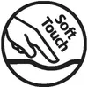 A circular graphic with a hand touching a surface, with the words "Soft Touch" written in text. Anteprima dell’immagine prodotto