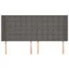 Kopfteil mit Ohren Grau 163x16x118/128 cm Kunstleder Produktbild-Vorschau 3